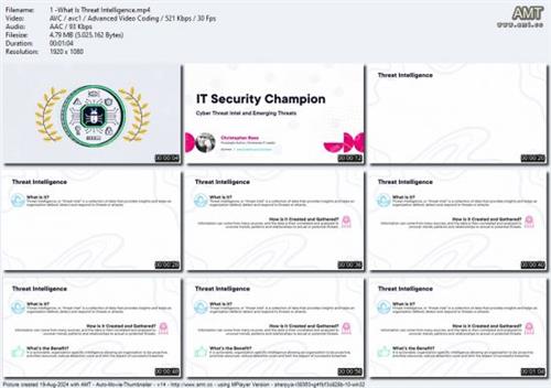 IT Security Champion: Cyber Threat Intel and Emerging  Threats