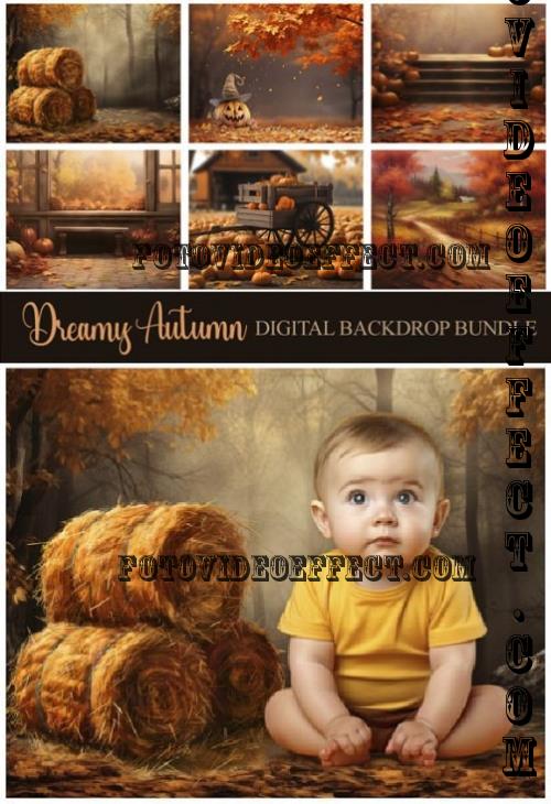 Dreamy Autumn V1 Digital Backdrop Bundle