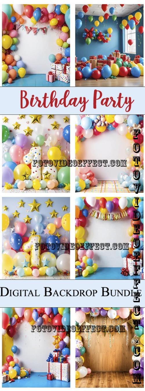 Birthday Party V1 Digital Backgrounds