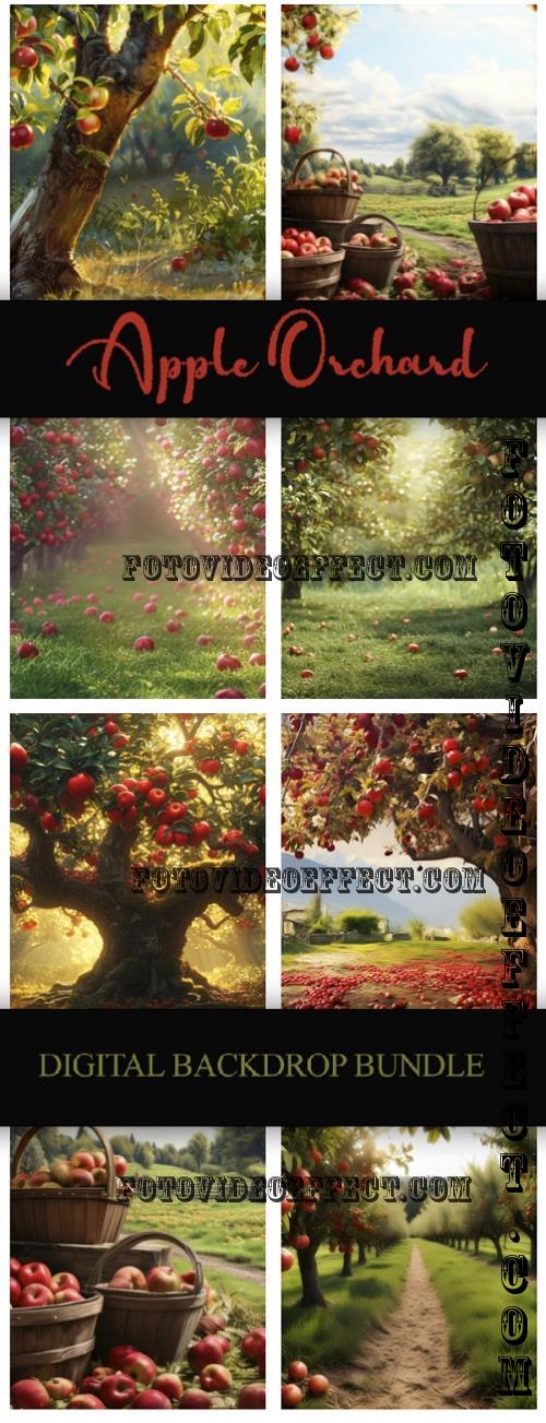 Apple Orchard V1 Digital Backdrop Bundle