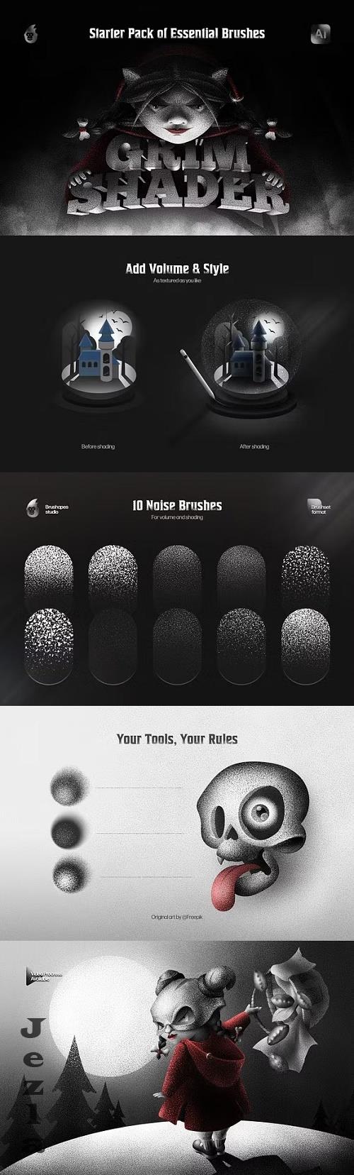 Grim Shader Illustrator Brushes - 91651563