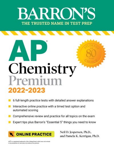 AP Chemistry Premium, 2025: Prep Book with 6 Practice Tests   Comprehensive Review... 23ab682acd45dbaa8560030e947da5d9