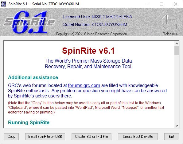 SpinRite 6.1 Release 4