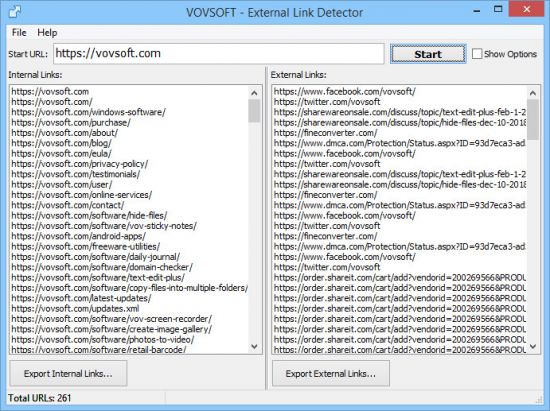 VovSoft External Link Detector 1.6