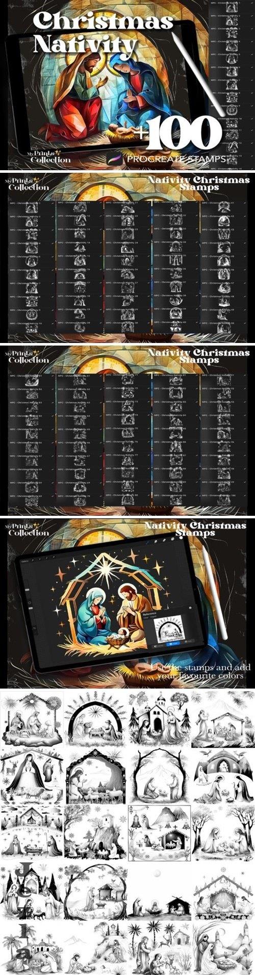 100+ Procreate Christmas Nativity Stamps