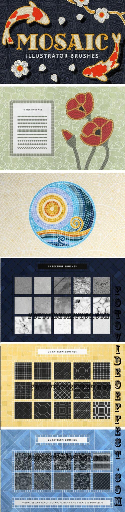 Mosaic Tile Illustrator Brushes - 6193435