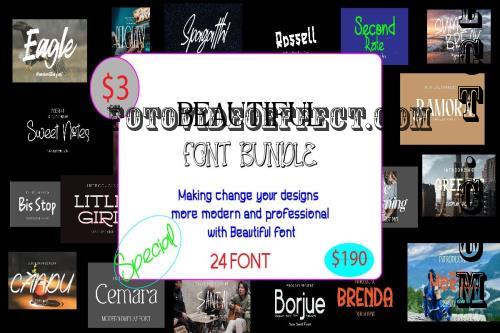 Beautiful Font Bundle - 24 Premium Fonts