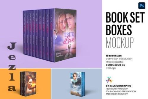 Book Set Boxes Mockup - 18 views - 7408907