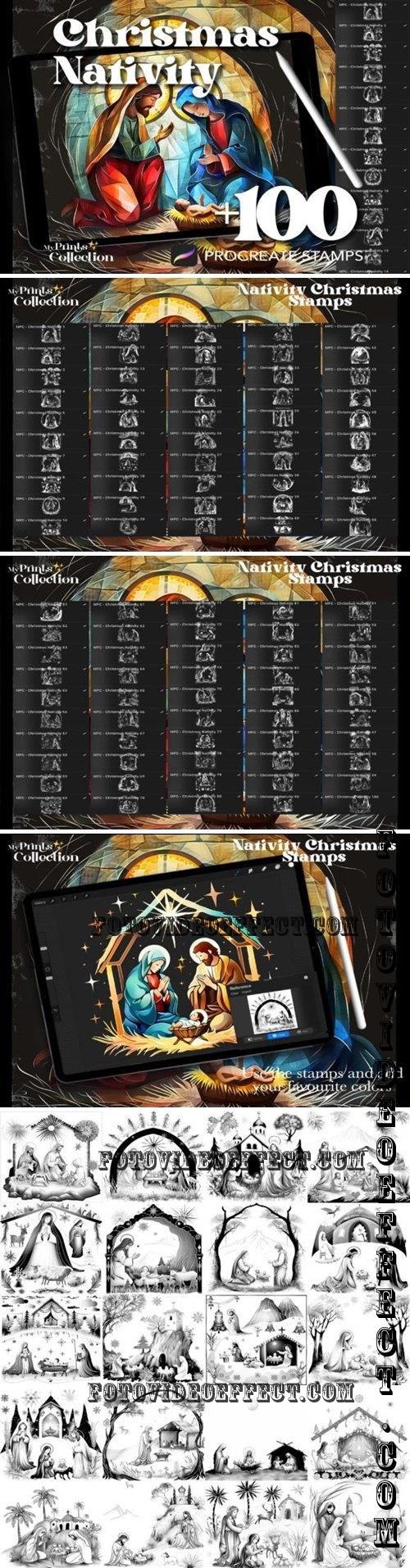 100+ Procreate Christmas Nativity Stamps