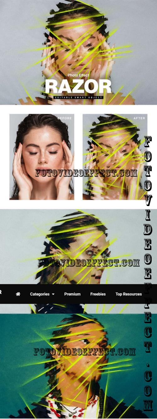 Razor Abstract Photo Effect Template - 283036129