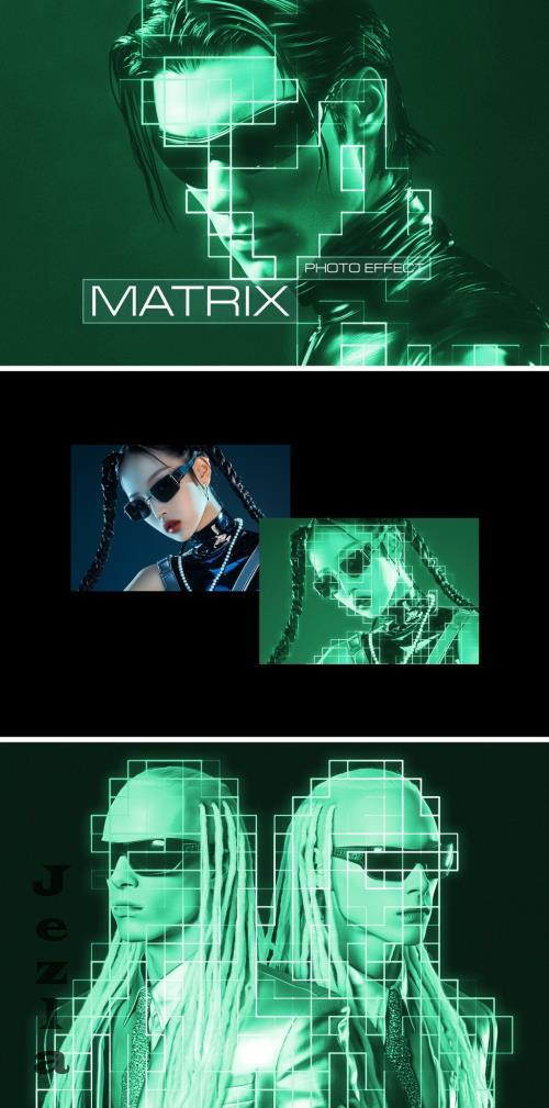 Green Matrix Photo Effect - 283112656