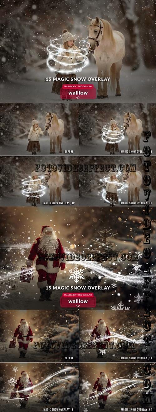 Magic snow light png photo overlays - 281143064