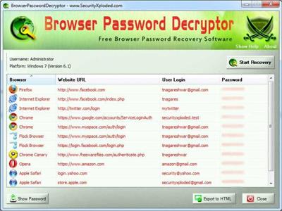 Browser Password Decryptor  15.1