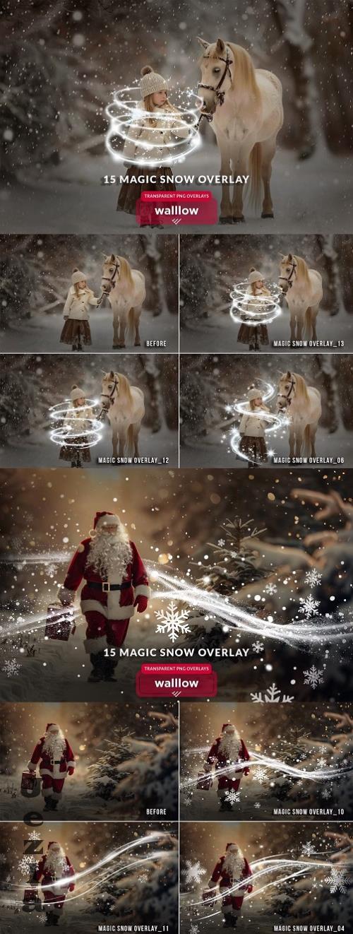 Magic snow light png photo overlays - 281143064