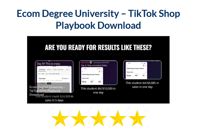 Ecom Degree University – TikTok Shop Playbook Download 2024