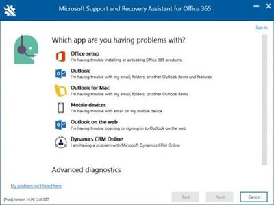 Microsoft Support and Recovery Assistant  17.01.2176.000