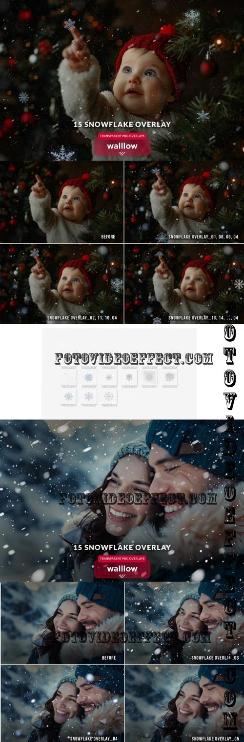 Falling snow and snowflakes overlays - 281070978