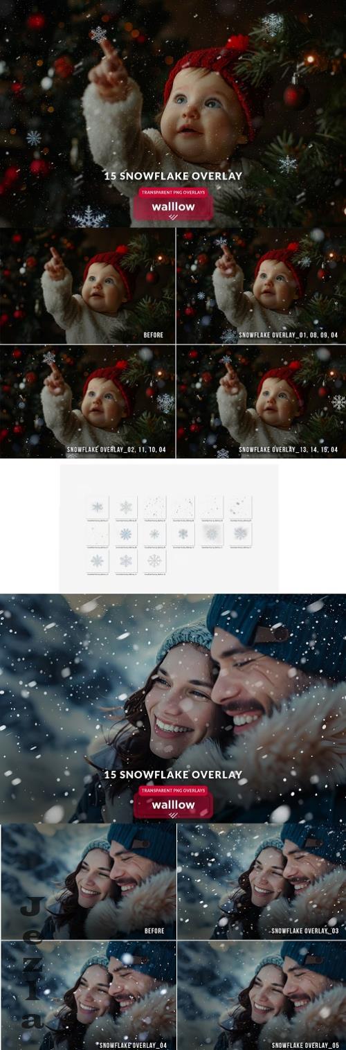 Falling snow and snowflakes overlays - 281070978