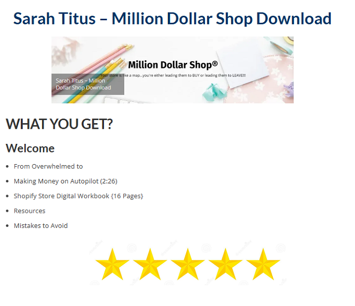 Sarah Titus – Million Dollar Shop Download 2024