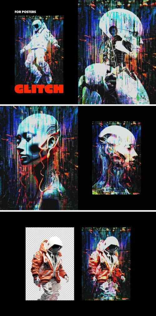 Glitch Pixels Screen Photo Effect - 283650406