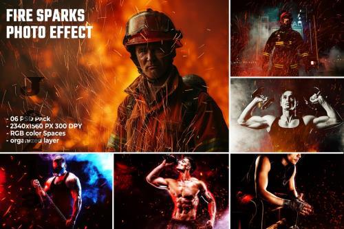 Fire sparks photo effect - Z4YCDEU