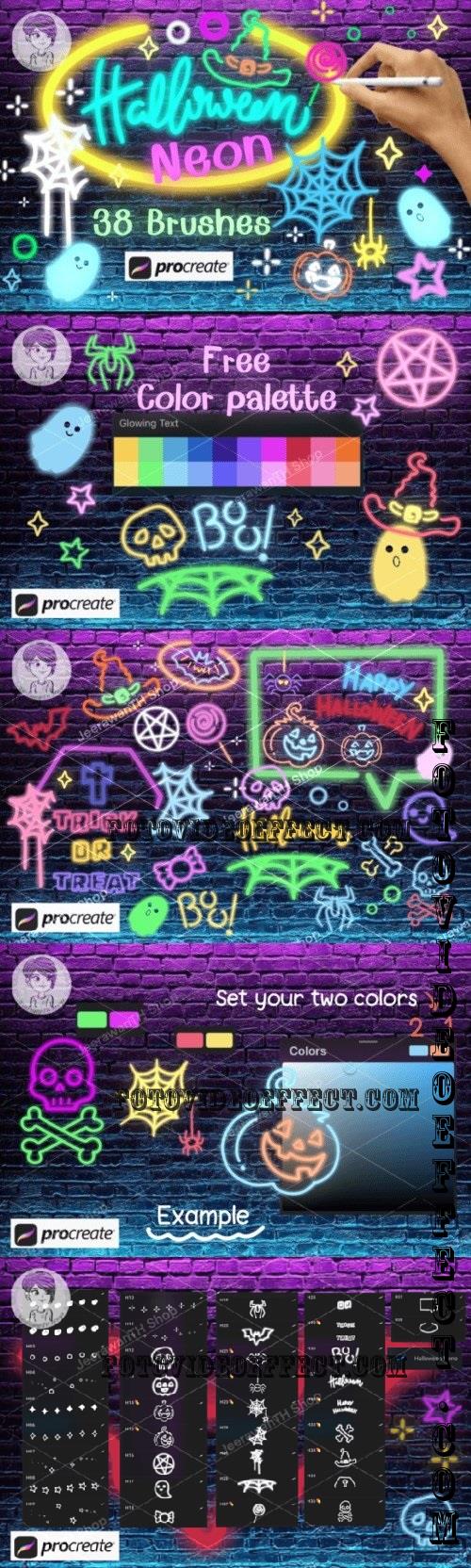 Halloween Neon Brush Stamps