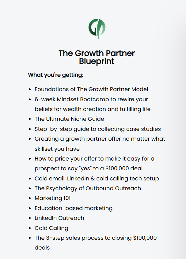 The Growth Partner – The Growth Partner Blueprint Download 2024