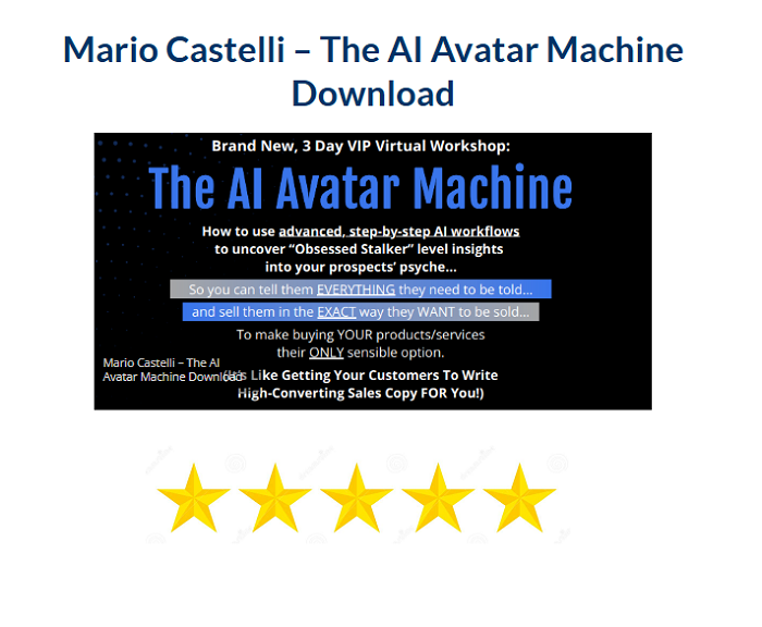 Mario Castelli – The AI Avatar Machine Download 2024