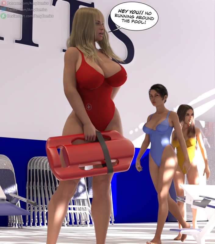 AmyComics - Pool Lifeguard 3D Porn Comic