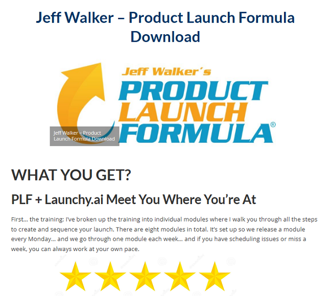 Jeff Walker – Product Launch Formula Download 2024