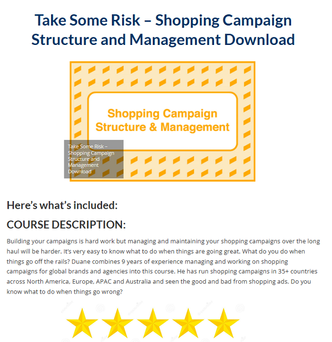 Take Some Risk – Shopping Campaign Structure and Management Download