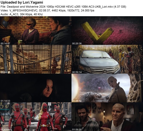 Deadpool and Wolverine (2024) 1080p HDCAM HEVC x265 10Bit AC3-UKB