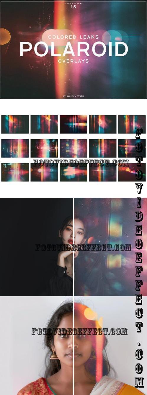 Colored Leaks Polaroid Overlays - AVGQX4S