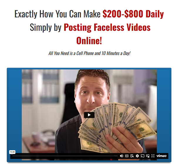 Easy Phone Money – Make $200-$800 Daily Simply by Posting Faceless Videos Online