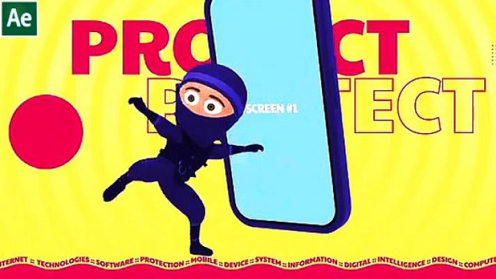 App Protect Ninja Mascot 2327559 - Project for After Effects