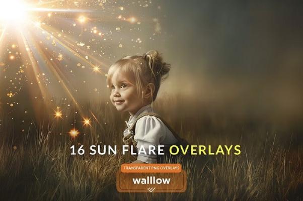 Magical Sun Flare PNG photo overlays 92547228